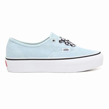 Vans Checkerboard Lace Authentic Platform 2.0 - Naisten Tennarit - Sininen/Valkoinen